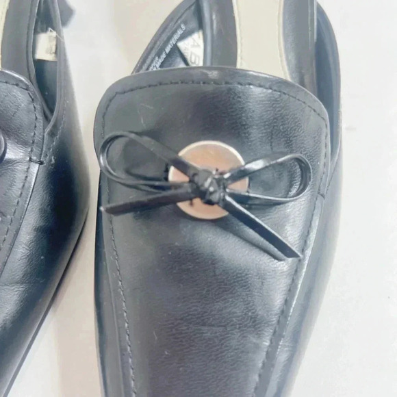 Y2k Merona Allyn Black Leather Kitten Heels Bow Size 5.5 - Picture 10 of 10